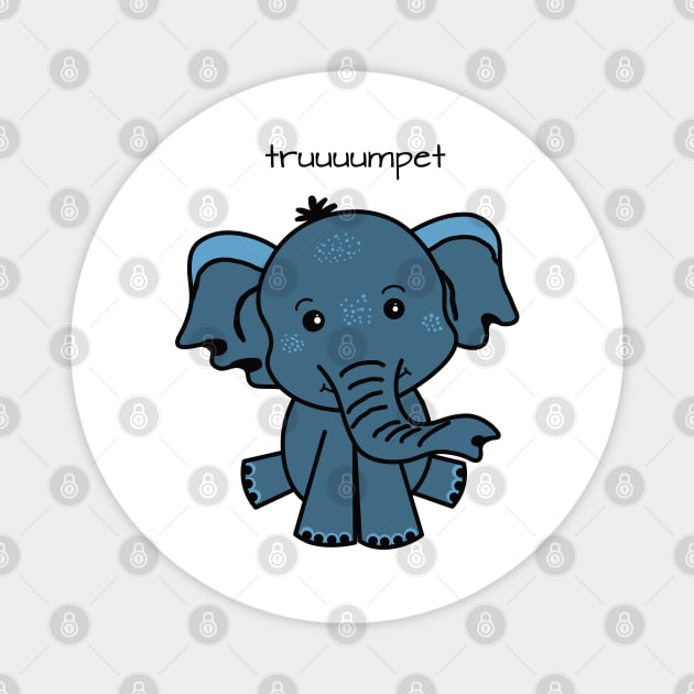 sweet funny Baby Elephant Cartoon Magnet by Hispaniola-Fineart